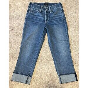 NYDJ Jeans Blue Dayla Wide Cuff Capri Lift x Tuck Tech 5-Pocket Casual Pant